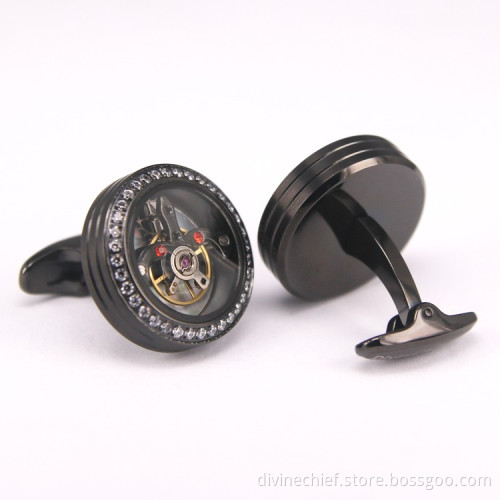Make Custom Your Logo Stainless Steel Movement Cufflinks For Men